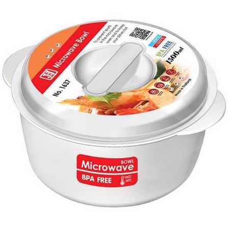 ROUND MICROWAVABLE FOOD CONTAINER JCJ 1.5L 1637