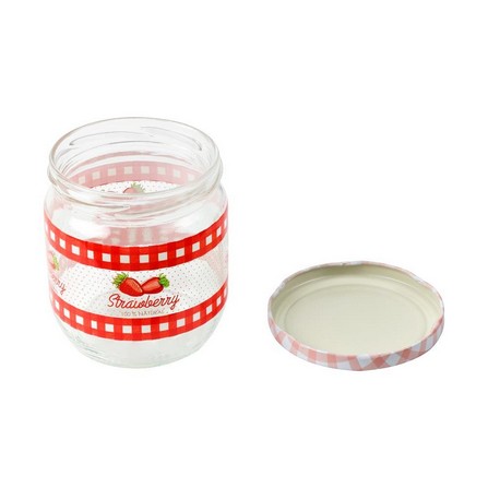 CANISTER GLASS 0.42L STRAWBERRY