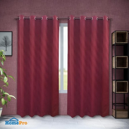 HLS DAZZ UV EYELET CURTAIN 145X220 RED