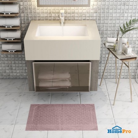BATH MAT HOME LIVING STYLE DOTTY 17X28" BROWN