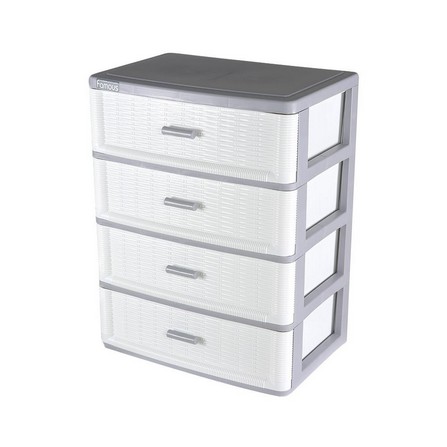 4-TIER SMALL DRAWER STACKO CR-664 39X26.5X50CM WHITE