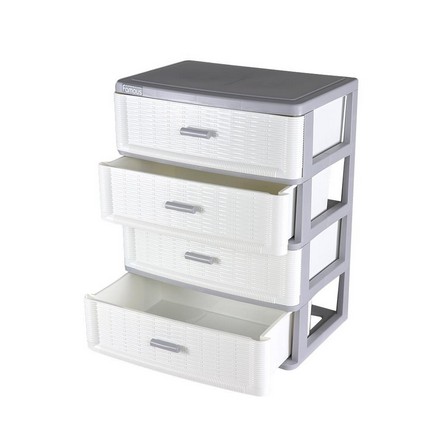 4-TIER SMALL DRAWER STACKO CR-664 39X26.5X50CM WHITE