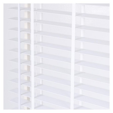 PVC SUN STRIP BLIND HOME LIVING STYLE FAUX WOOD 120X130CM WHITE