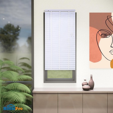 PVC SUN STRIP BLIND HOME LIVING STYLE FAUX WOOD 70X130CM WHITE