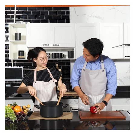 APRON KECH BASIC GRID GREY