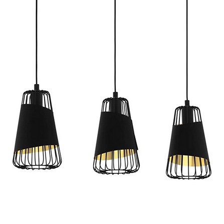 CHANDELIER  251 EGLO STEEL BLACK /GOLD