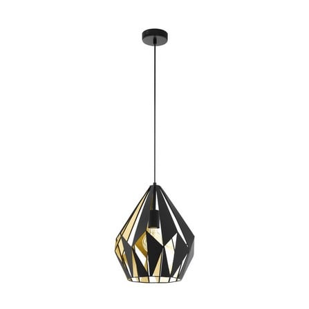 CHANDELIER MODERN 49931 CARLTON 1 EGLO STEEL BLACK