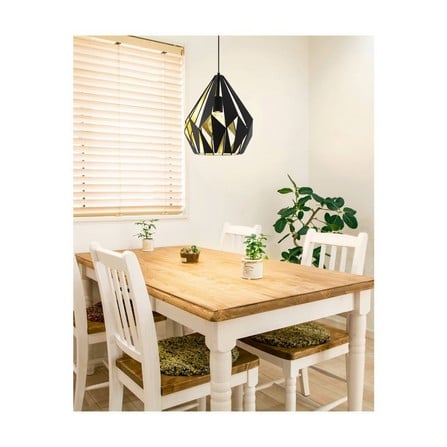 CHANDELIER MODERN 49931 CARLTON 1 EGLO STEEL BLACK
