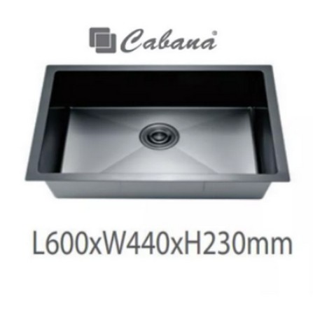 CABANA BUILT-IN UNDERMOUNT SINK 1BOWL CKS7406 NANO BLACK 60CM