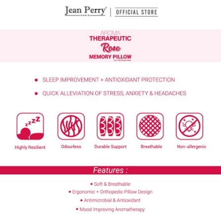 HEALTHY PILLOW ANN TAYLOR  36X56X12CM MEM PILLOW ROSE WHITE