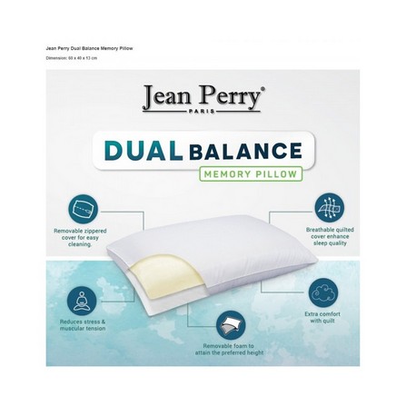 HEALTHY PILLOW JEAN PERRY MEMORY FOAM 60X40X13 MEMORY PILLOW JEAN PER WHITE