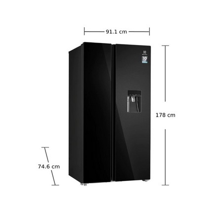 ELECTROLUX SIDE BY SIDE REFRIGERATOR ESE6645A-BMY 646L BLACK