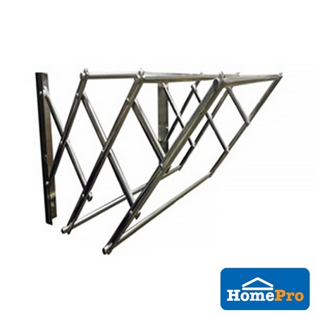 MYHOME CLOTH HANGER RETRACTABLE WALL MOUNT 5 BARS 3FT RRWM538 SILVER