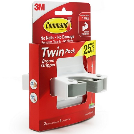 COMMAND BROOM GRIPPER TWIN PACK 17007