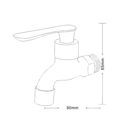 CABANA SHANK FAUCET WALL TAP CB2805A W2.5XD8XH9 CM SILVER
