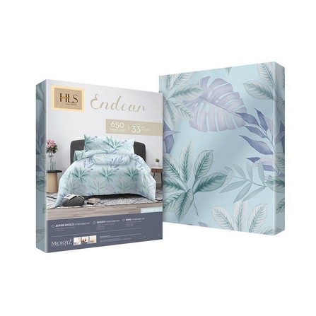 HOMEPRO HLS BEDDING SET 5PCS ENDEAR2 MICROFIBER 100GSM 650TC KING LIGHTBLUE