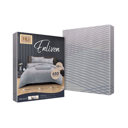 HOMEPRO HLS BEDSHEET SET 2PCS ENLIVEN2 MICROFIBER 100GSM 650TC SUPER SINGLE GREY