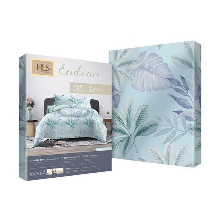 HOMEPRO HLS BEDSHEET SET 4PCS ENDEAR2 MICROFIBER 100GSM 650TC KING LIGHTBLUE
