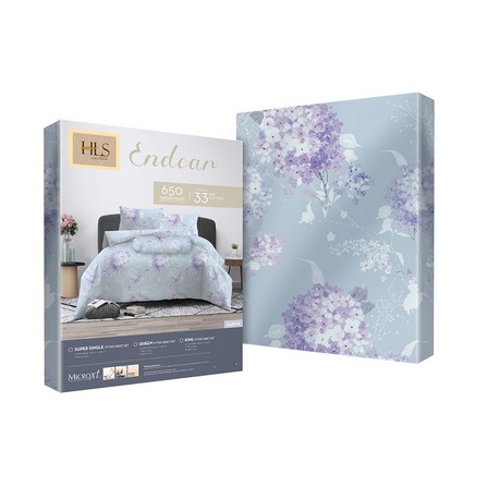 HOMEPRO HLS BEDSHEET SET 4PCS ENDEAR1 MICROFIBER 100GSM 650TC KING GREY