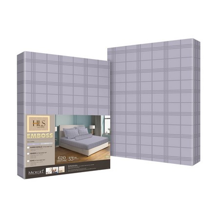 HOMEPRO HLS BEDSHEET SET 4PCS EMBOSS4 MICROFIBER 85GSM 620TC KING LILAC