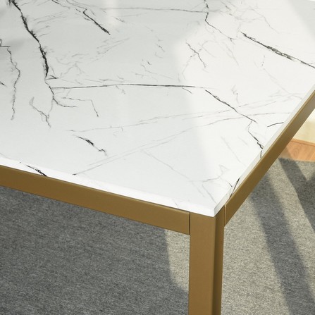 DINING TABLE MARBLE W150XD90XH75 CM WHITEGOLD