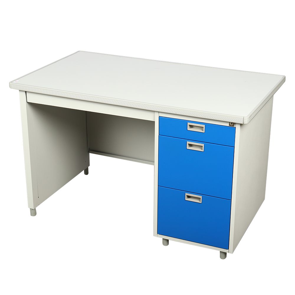 โต๊ะทำงานเหล็ก LUCKY WORLD DL-40-3-RG 120 ซม. สีน้ำเงิน