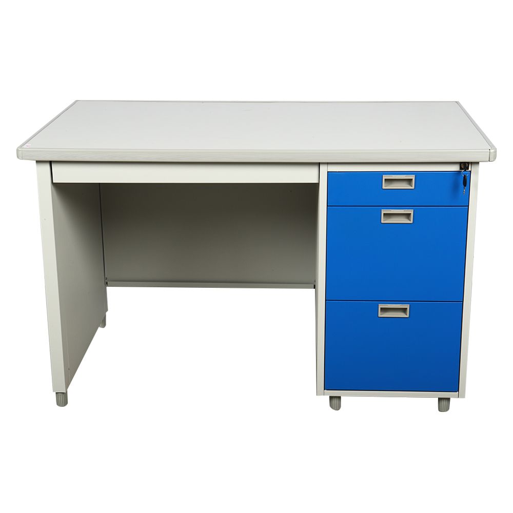 โต๊ะทำงานเหล็ก LUCKY WORLD DL-40-3-RG 120 ซม. สีน้ำเงิน