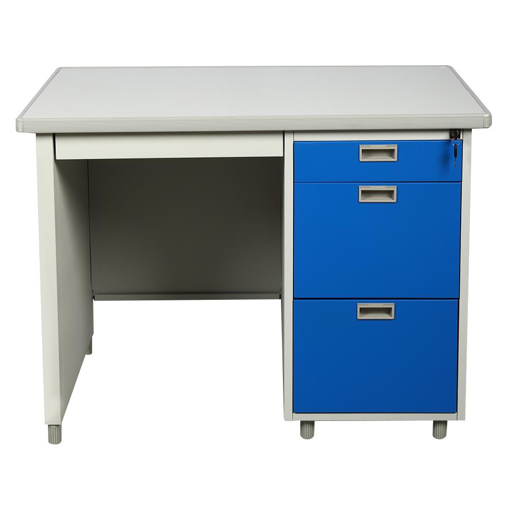 โต๊ะทำงานเหล็ก LUCKY WORLD DX-35-3-RG 100 ซม. สีน้ำเงิน