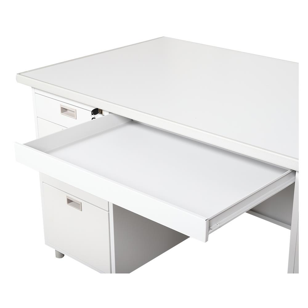 โต๊ะทำงานเหล็ก LUCKY WORLD DL-52-33-TG 159.5 ซม. สีเทาทราย