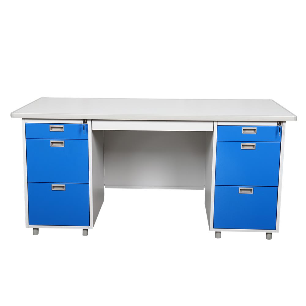 โต๊ะทำงานเหล็ก LUCKY WORLD DL-52-33-RG 159.5 ซม. สีน้ำเงิน