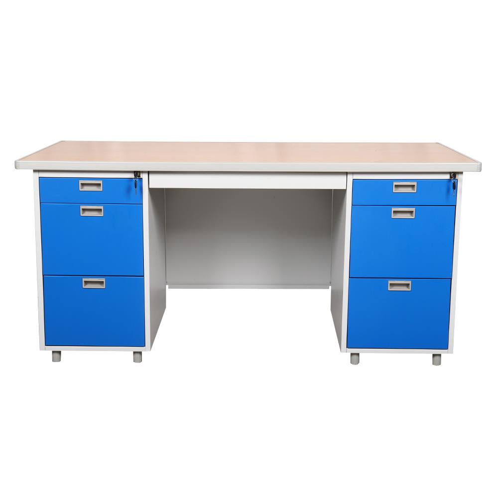 โต๊ะทำงานเหล็ก LUCKY WORLD DP-52-33-RG 159.5 ซม. สีน้ำเงิน