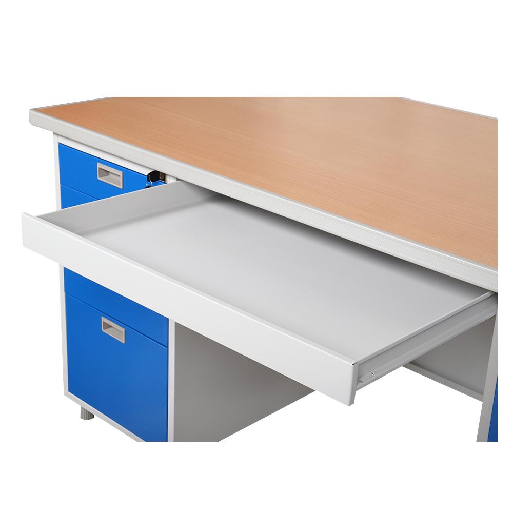 โต๊ะทำงานเหล็ก LUCKY WORLD DP-52-33-RG 159.5 ซม. สีน้ำเงิน