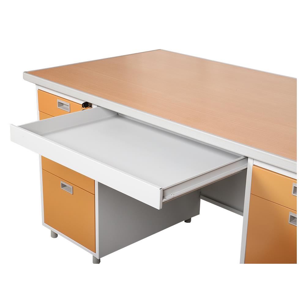 โต๊ะทำงานเหล็ก LUCKY WORLD DP-52-33-EG 159.5 ซม. สีน้ำตาล