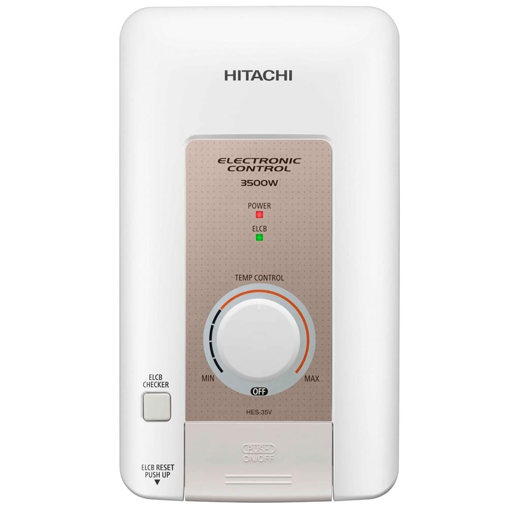 เครื่องทำน้ำอุ่น HITACHI HES 35V 3500 วัตต์ สีแชมเปญขาว/ทอง