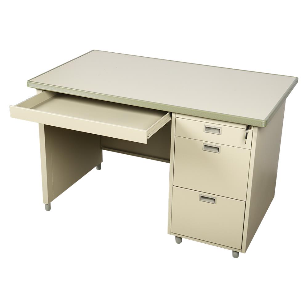 โต๊ะทำงานเหล็ก LUCKY WORLD DX-40-3-MC 120 ซม. สีครีม