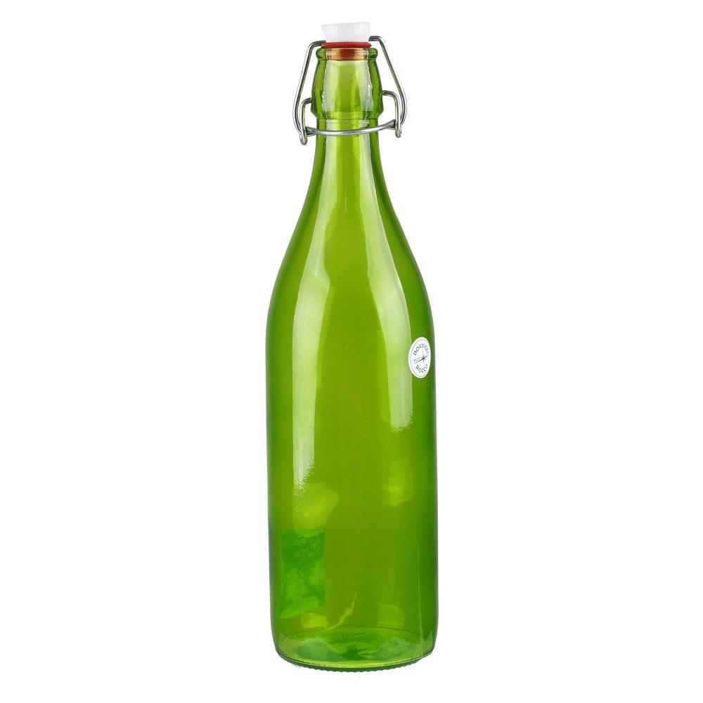 ขวดน้ำแก้ว BORMIOLI GIARA 1 ลิตร ฝาล็อก สีเขียว