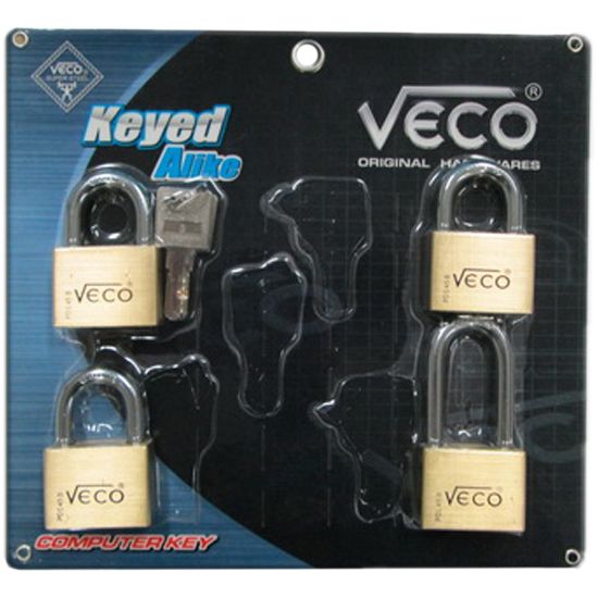 กุญแจคีย์อะไลท์ VECO 1PDLB-3PDSB 45 มม. แพ็ก 4 ตัว