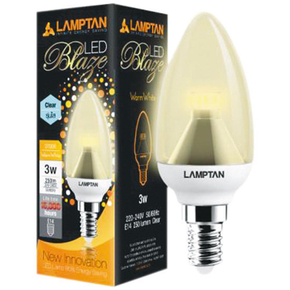 หลอดไฟ LED LAMPTAN BLAZE C37 3 วัตต์ E14 WARMWHITE
