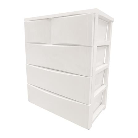 4-TIER DRAWER UNIT MICRON WARE 72X42X85CM WHITE WOOD TOP_0