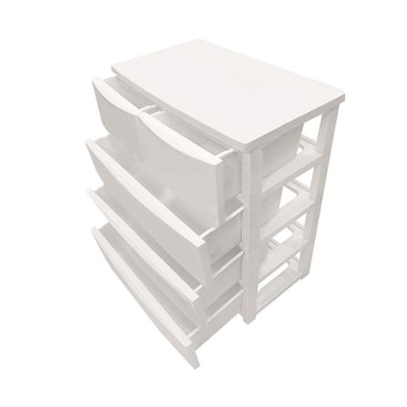 4-TIER DRAWER UNIT MICRON WARE 72X42X85CM WHITE WOOD TOP_2