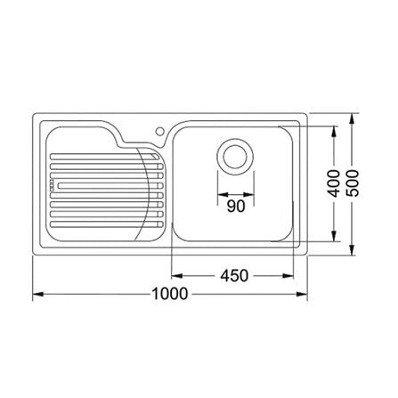 ซิงค์ฝัง 1หลุม 1ที่พักซ้าย FRANKE GAX 611 สเตนเลส_1