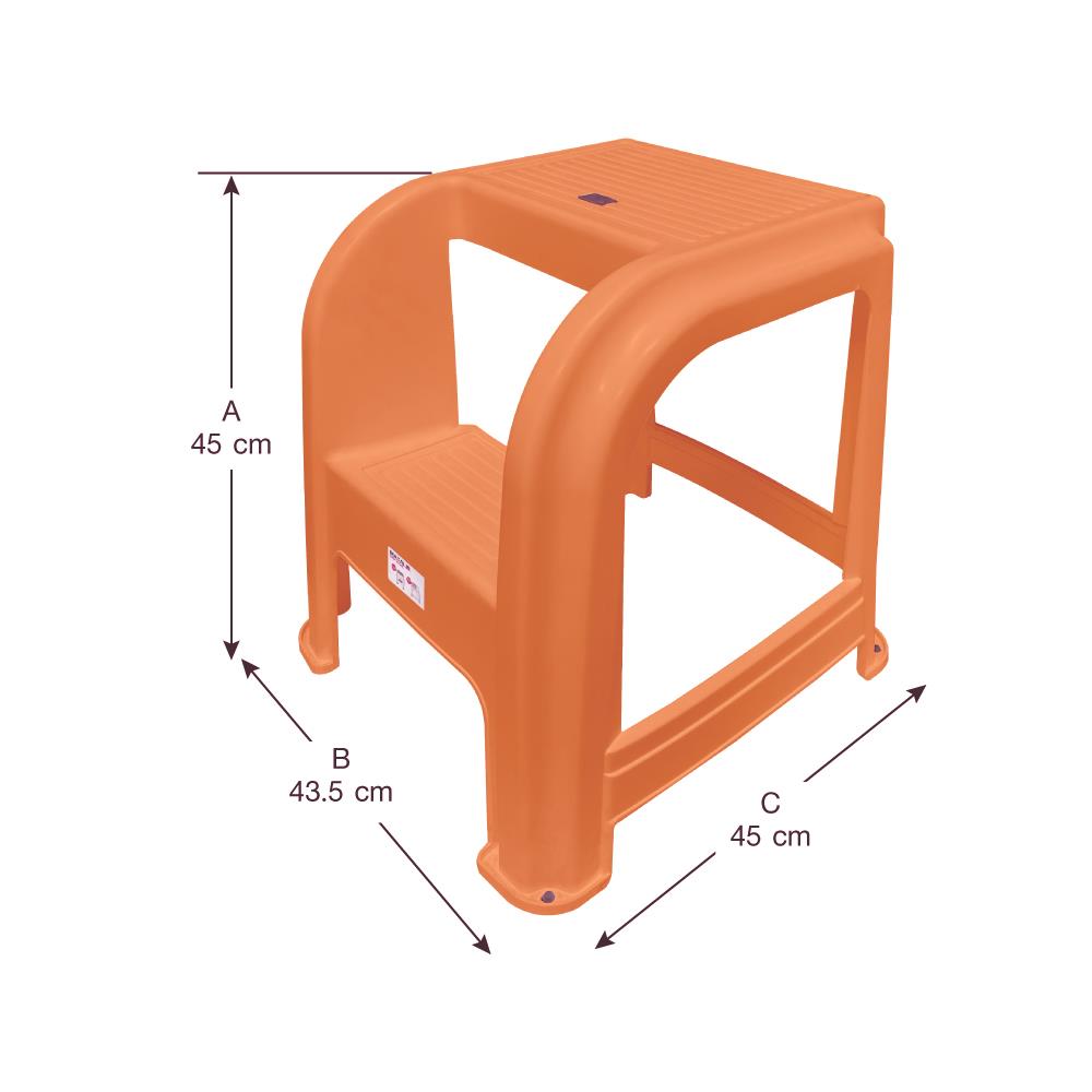 STEP STOOL MATALL 2-STEP ORANGE