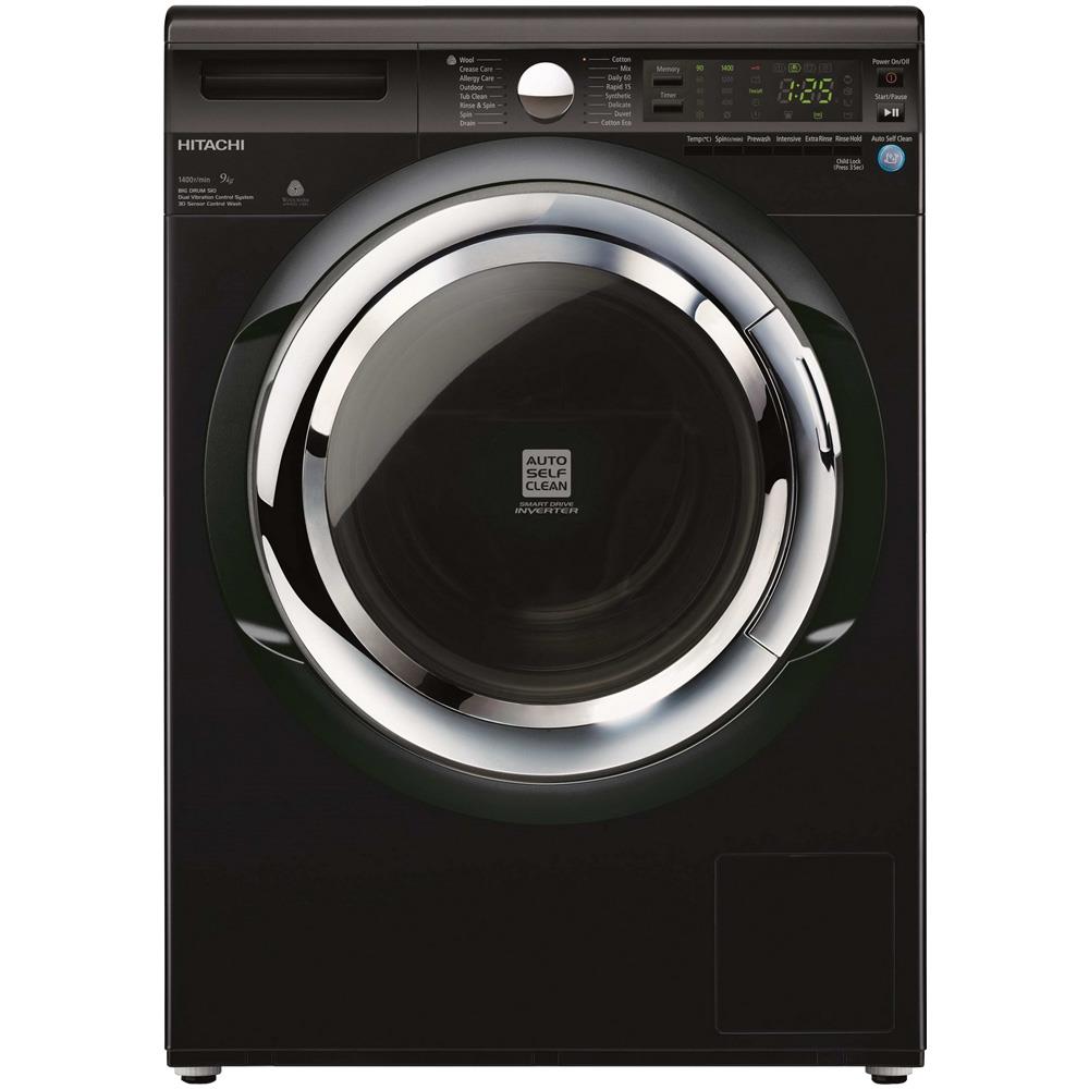 FRONT LOAD WASHER HITACHI BD-90XAV 9KG BLACK 1400RPM INVERTER