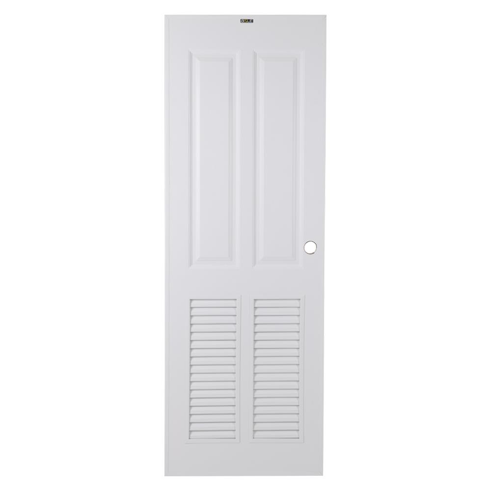 ประตูห้องน้ำ UPVC AZLE PSW4 ลูกฟัก-เกล็ด 70x200 ซม. สีขาว