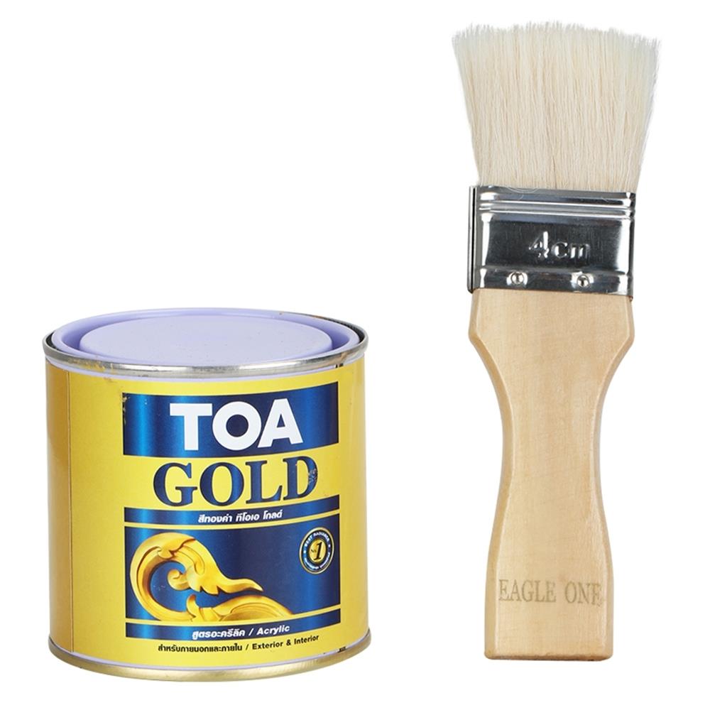 สีทองอะคริลิกแล็คเกอร์ TOA GOLD #GL123 สีทอง 1/16 แกลลอน