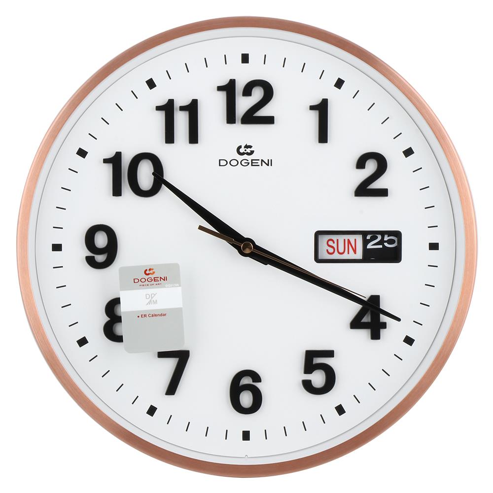 นาฬิกาแขวนอะลูมิเนียม DOGENI WNM003RG 12 นิ้ว สีโรสโกลด์