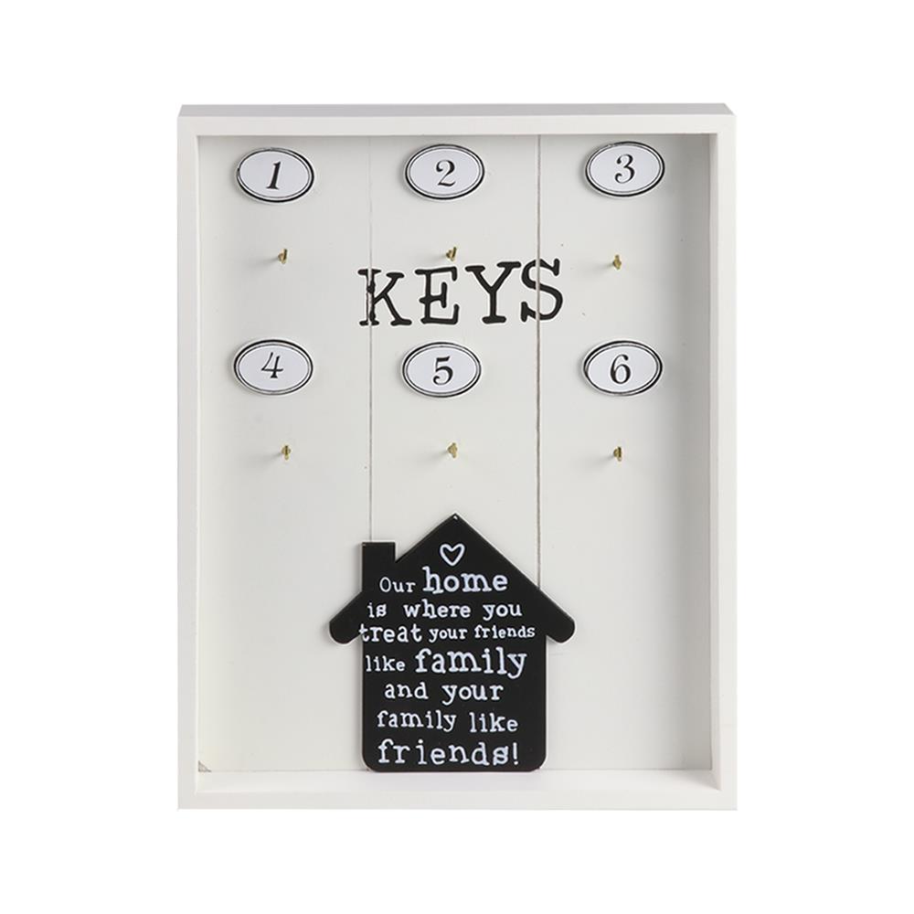 กล่องกุญแจไม้ HOME LIVING STYLE MY KEYS 24x2.2x30 ซม. สีขาว
