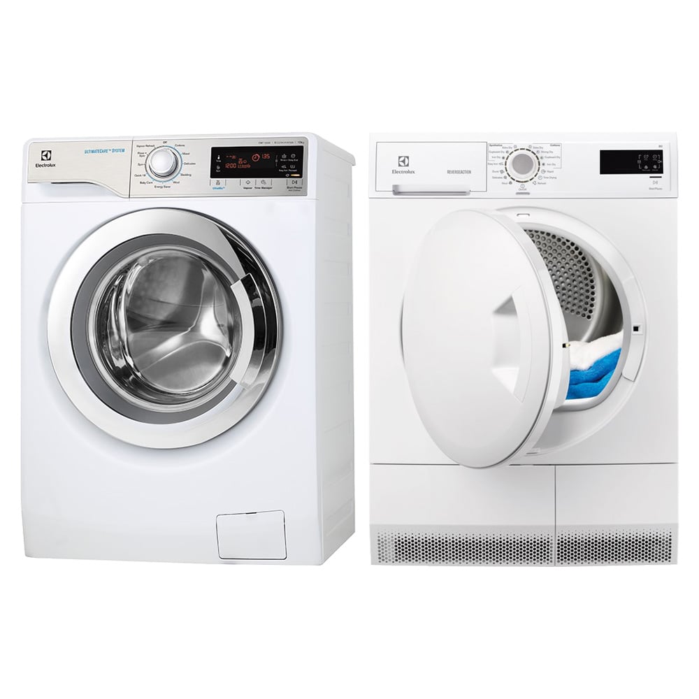 เครื่องซักผ้า ฝาหน้า ELECTROLUX EWF12033 + เครื่องอบผ้า ฝาหน้า EDC2086PDW 10/8K