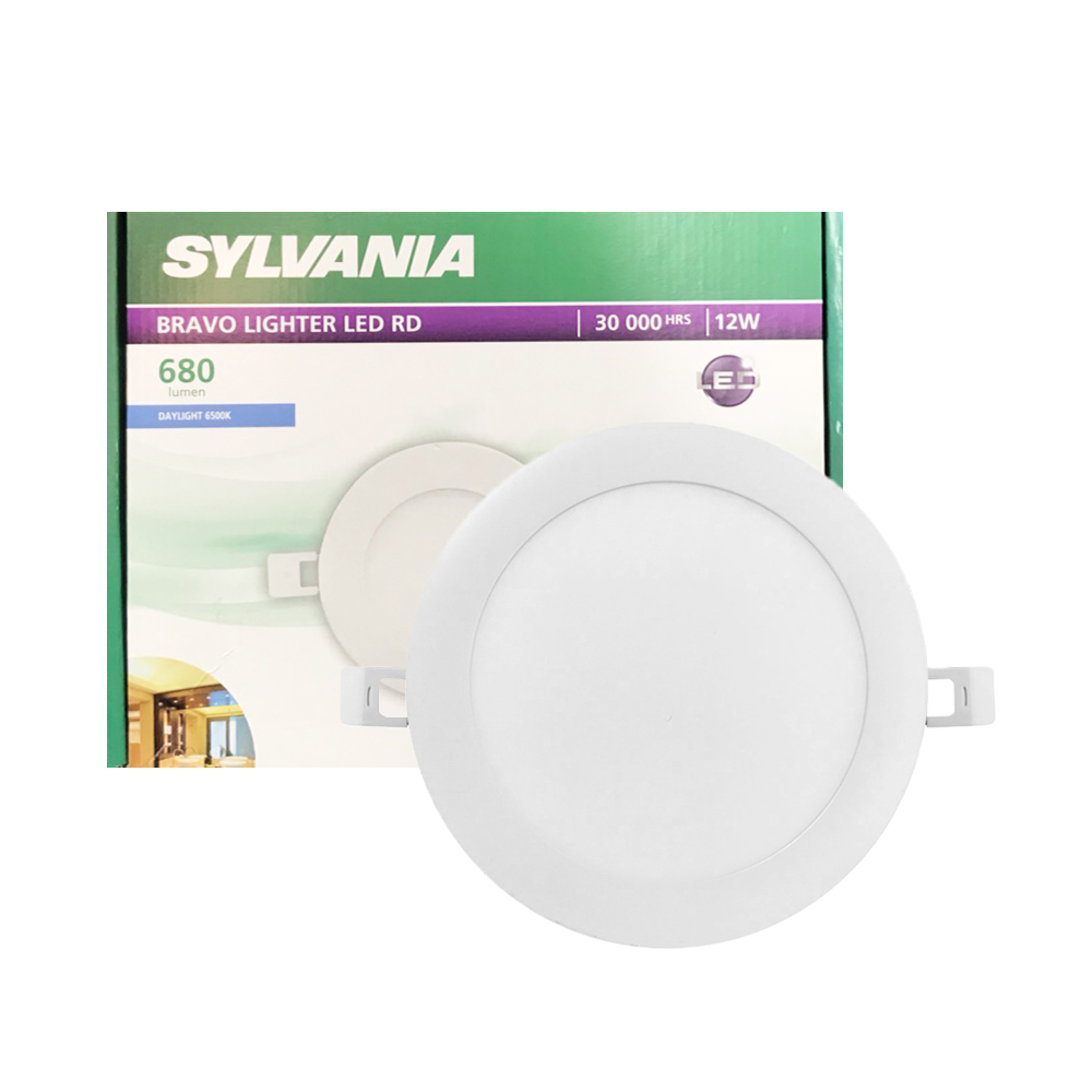 ดาวน์ไลท์ LED W012W DAYLIGHT SYLVANIA ALUMINIUM/PLASTIC WHITE 6" ROUND