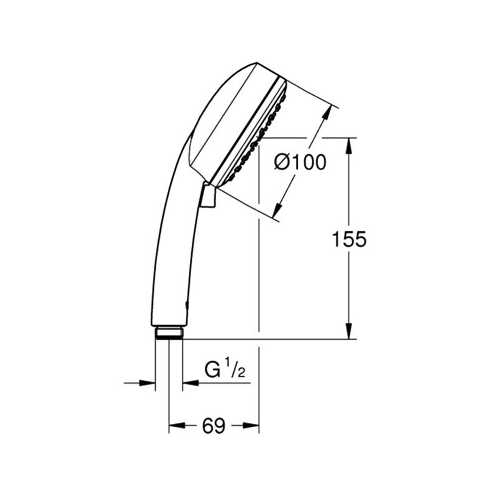 ฝักบัวสายอ่อน 2 ระดับ GROHE 26130001 สีโครม